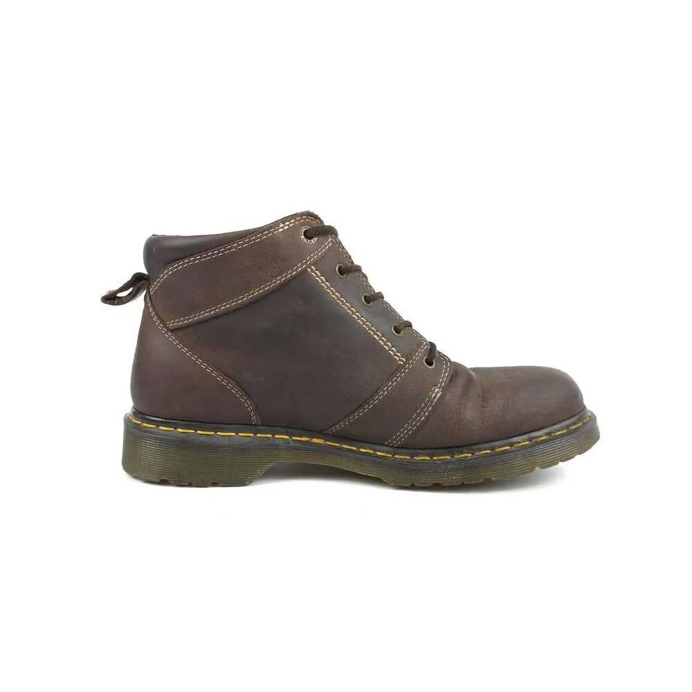 DR MARTENS Vintage 12119 Ankle Work Boot Brown Leather 90s Y2k Streetwear Grunge